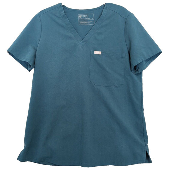 Figs Scrub Top Womens Medium Green Technical Collection Medical Nurse Doctor - Picture 1 of 11